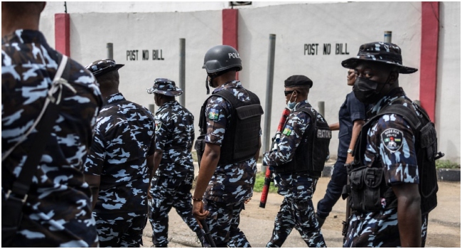 Nigerian Police Force officers on tactical operation