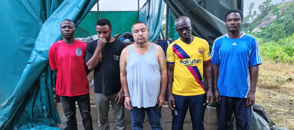 Five suspects arrested after NDLEA raided an alleged methamphetamine laboratory in Tapa Village, Oyo State