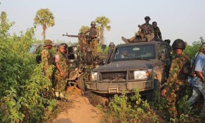 Nigerian troops on patrol, used for Kaduna bandit attack report