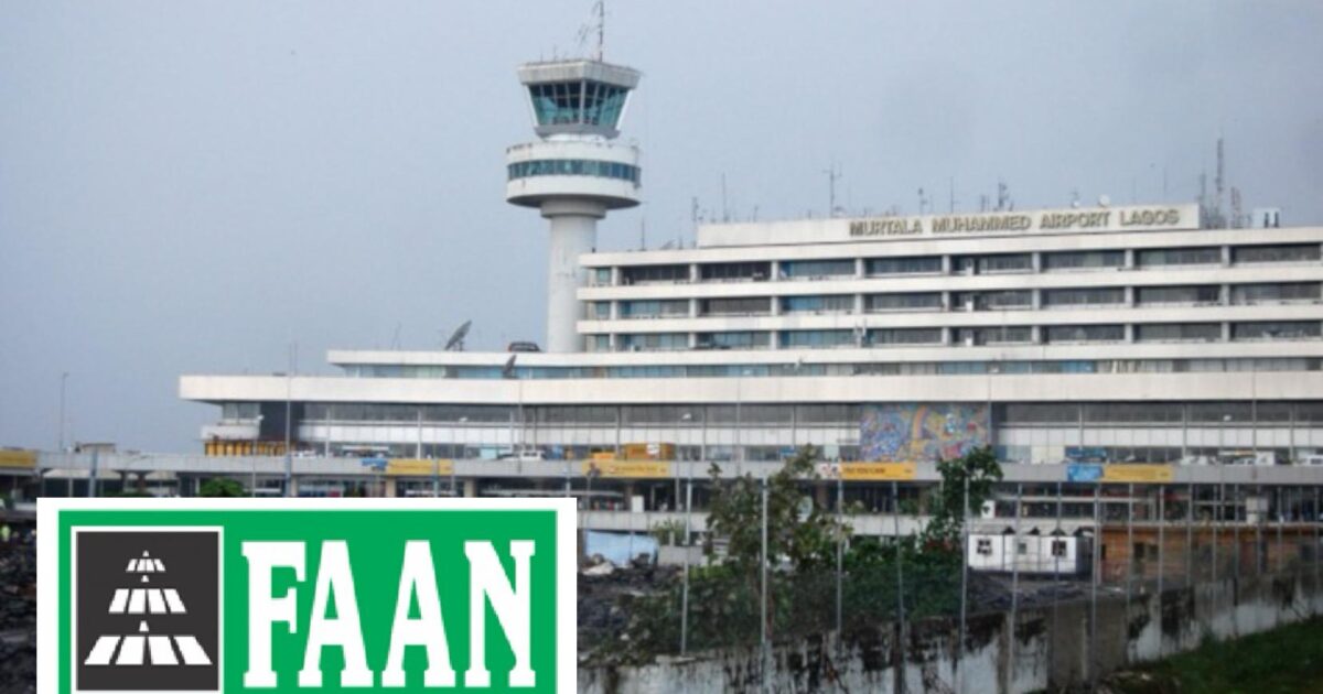 Murtala Muhammed Airport Lagos with FAAN sign