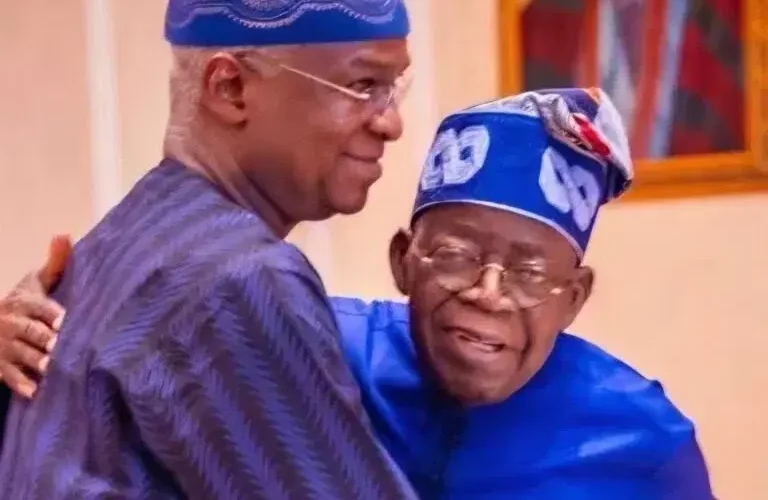 President Bola Tinubu and former Lagos State Governor Babatunde Fashola