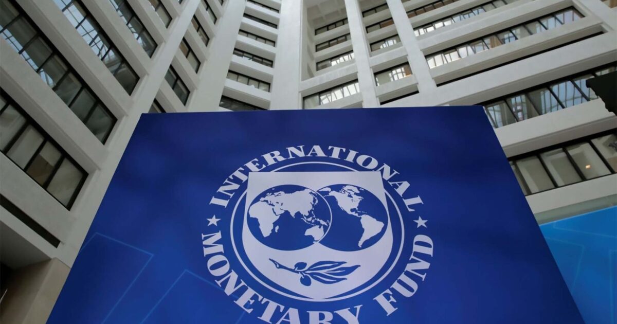 International Monetary Fund building sign