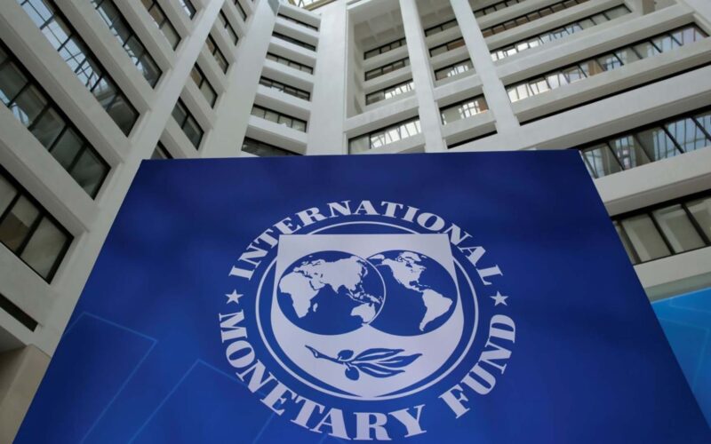 International Monetary Fund building sign
