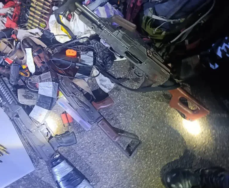 Recovered weapons and ammunition from the Anambra security operation