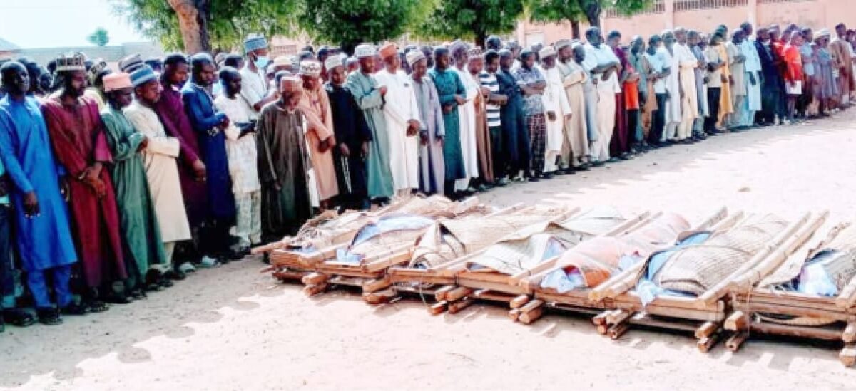 Funeral prayers for victims killed in the Sayaya community attack in Matazu LGA, Katsina State