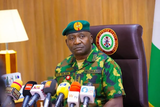 Defence Minister Christopher Musa at a media briefing