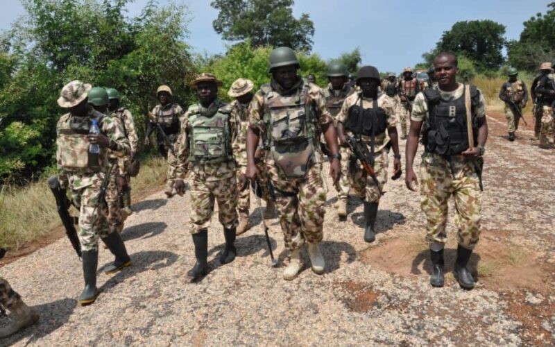 Nigerian troops on patrol