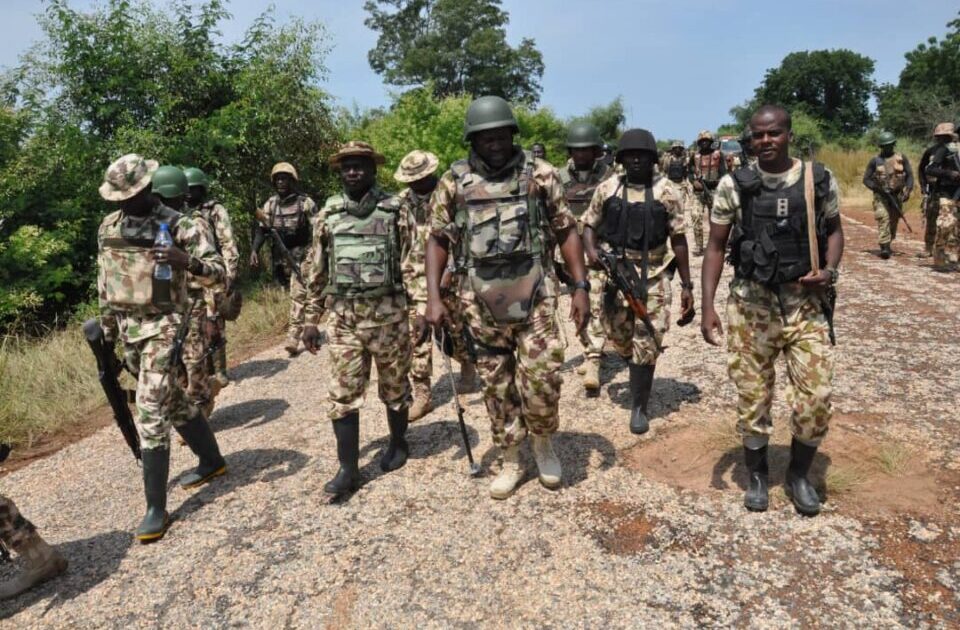 Nigerian troops on patrol
