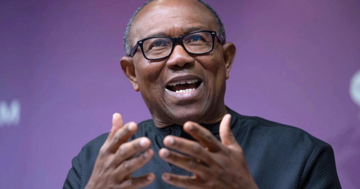 Peter Obi speaking at a press event
