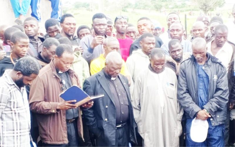 Mourners at funeral after Kawel village attack in Bokkos, Plateau State