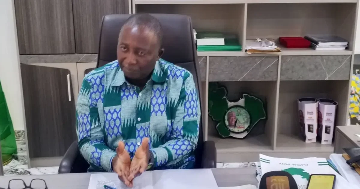 Plateau State official Samuel Jatau briefing journalists on surveillance camera and drone plans