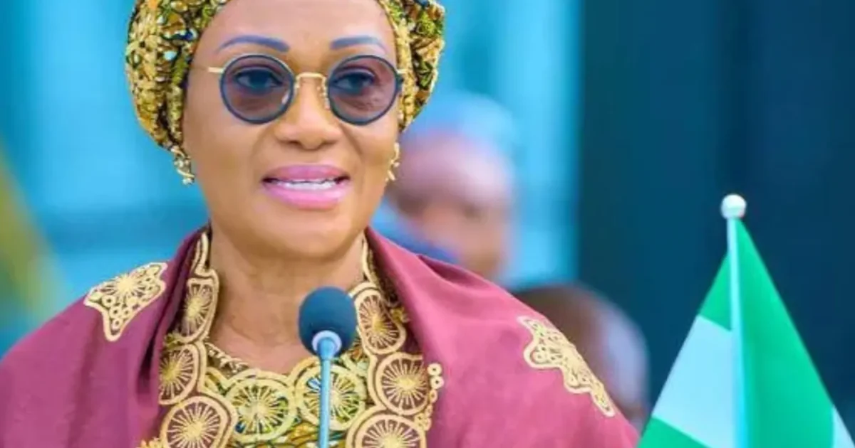 First Lady Oluremi Tinubu speaking at an official event