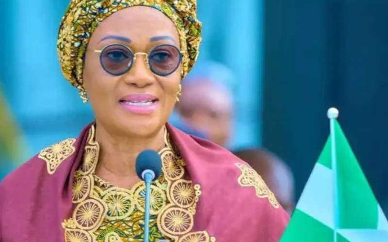 First Lady Oluremi Tinubu speaking at an official event