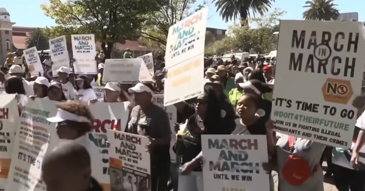 South African protesters during anti-immigration demonstrations