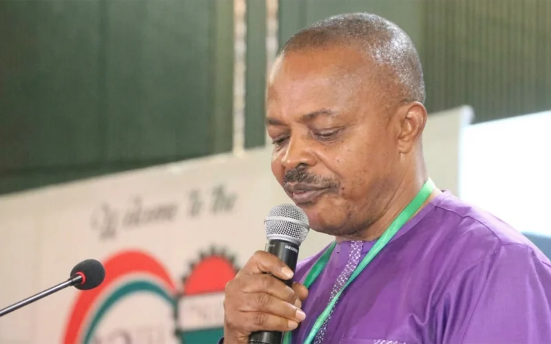 Joe Ajaero speaking at a labour event