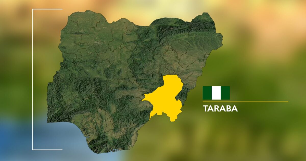 Taraba State map location in Nigeria