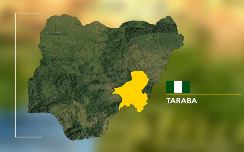 Taraba State map location in Nigeria