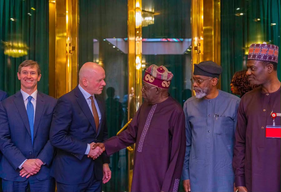 President Bola Tinubu meets Mastercard chief executive Michael Miebach in Abuja
