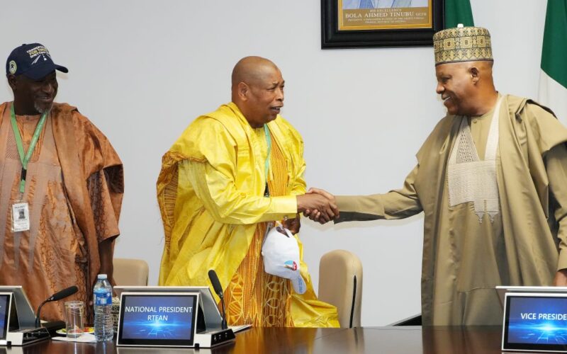 Vice President Kashim Shettima meets transporters at the State House