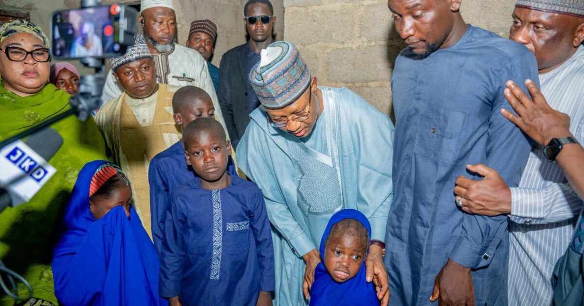Kaduna Governor Uba Sani visiting the family of slain Ummulkhairi Usman Aliyu in Maraban Jos