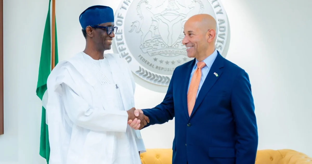 Nuhu Ribadu and Frank Garcia during security cooperation talks