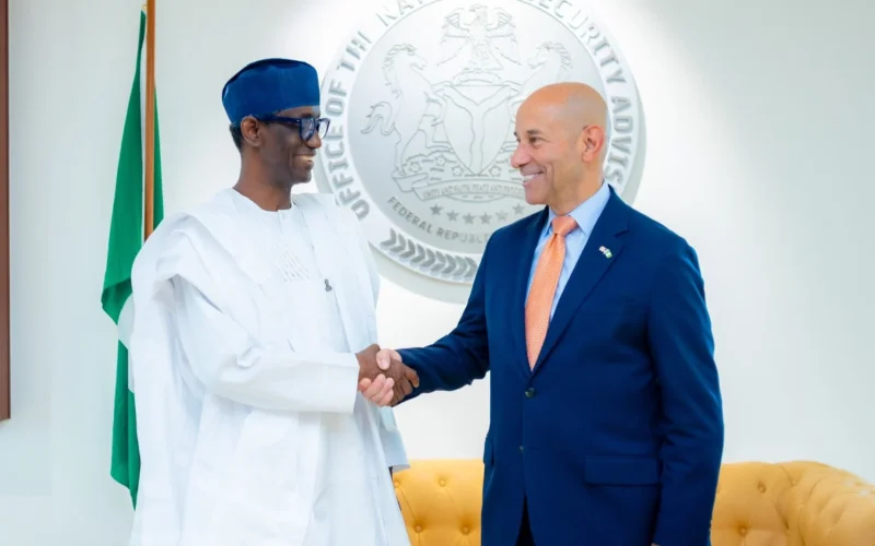 Nuhu Ribadu and Frank Garcia during security cooperation talks