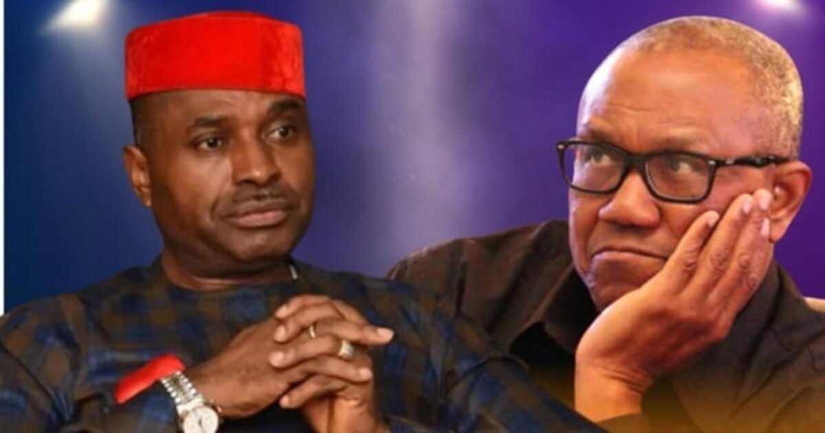 Kenneth Okonkwo and Peter Obi image from Vanguard report on ADC exit comments