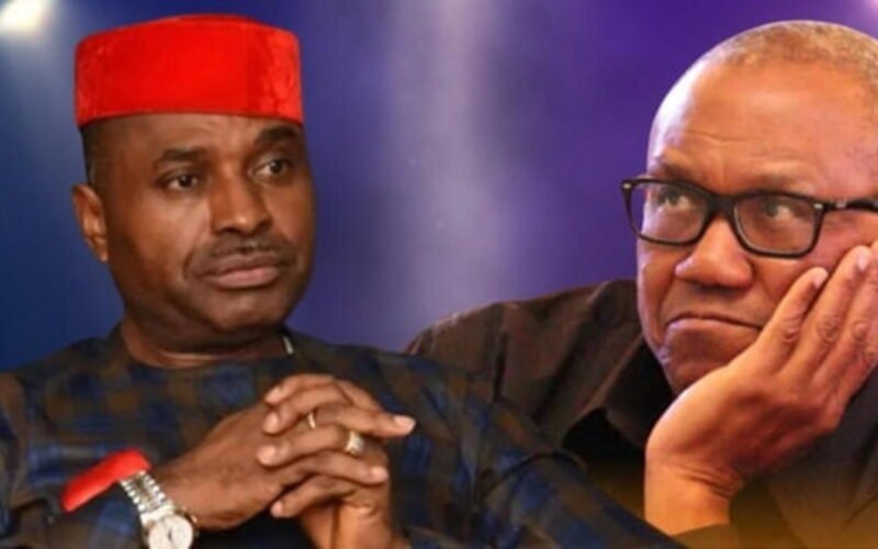 Kenneth Okonkwo and Peter Obi image from Vanguard report on ADC exit comments