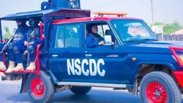 NSCDC personnel in an official vehicle
