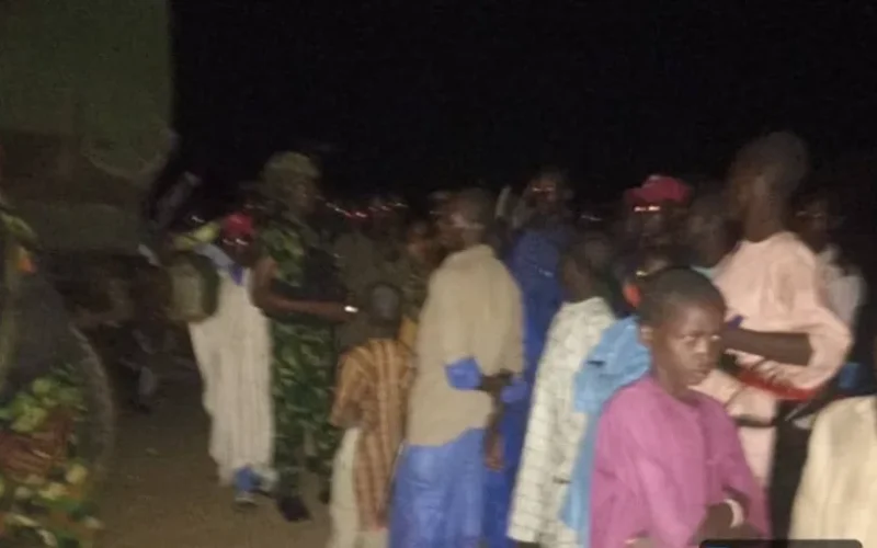 Troops and rescued residents after the Zamfara village attack