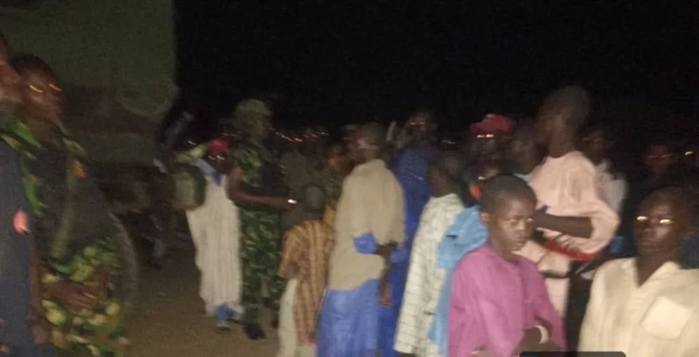 Troops and rescued residents after the Zamfara village attack
