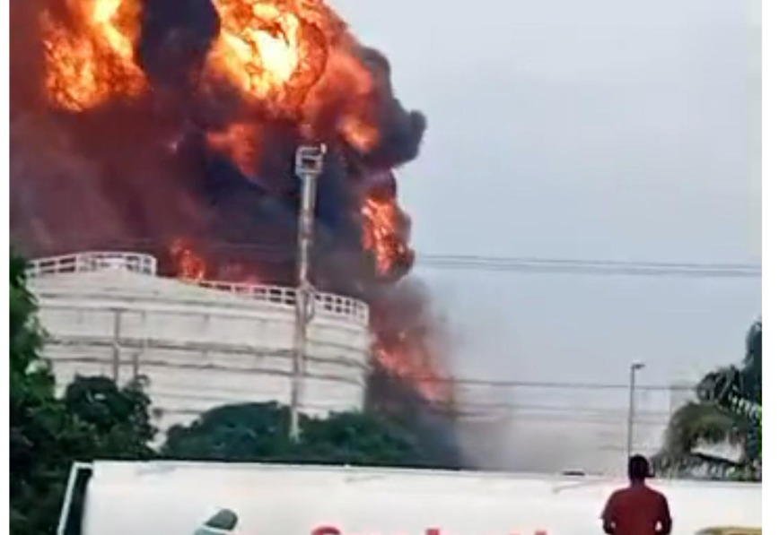 Fire at the Apapa tank farm area in Lagos