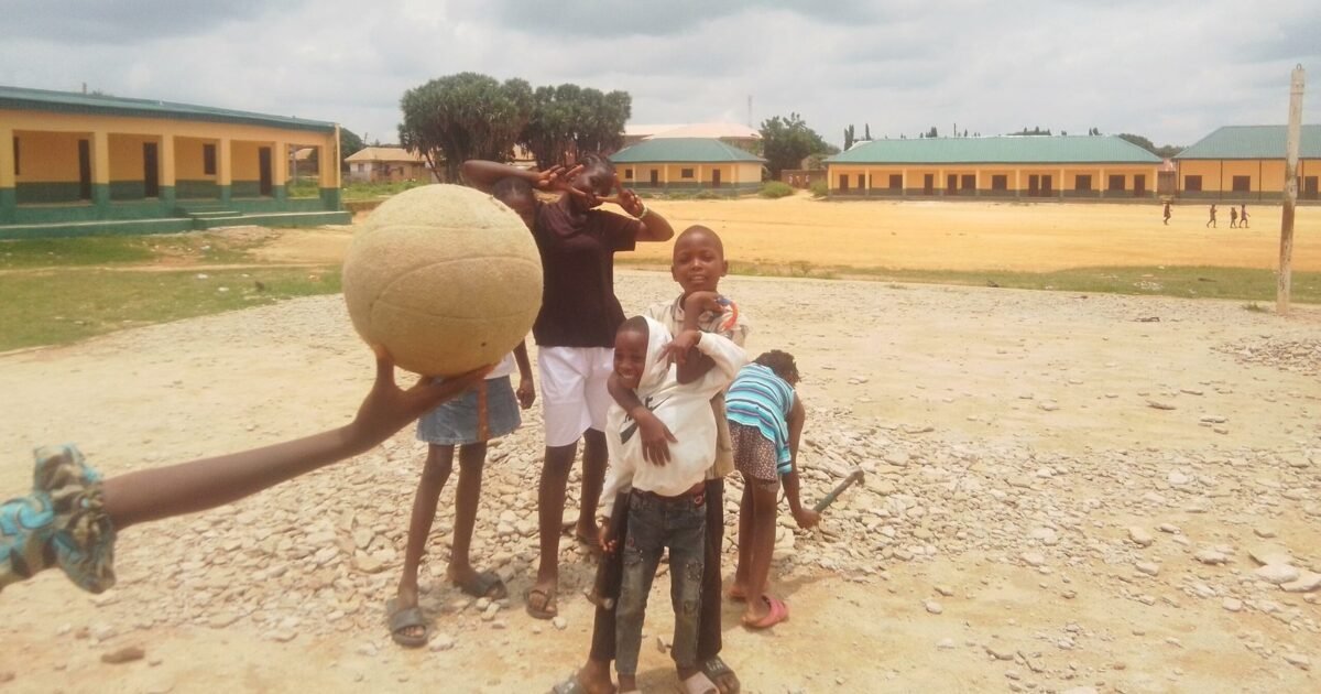 Children at a Nigerian public school compound, used as a contextual image for a Kogi school abduction story