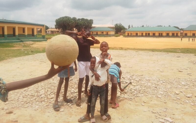 Children at a Nigerian public school compound, used as a contextual image for a Kogi school abduction story