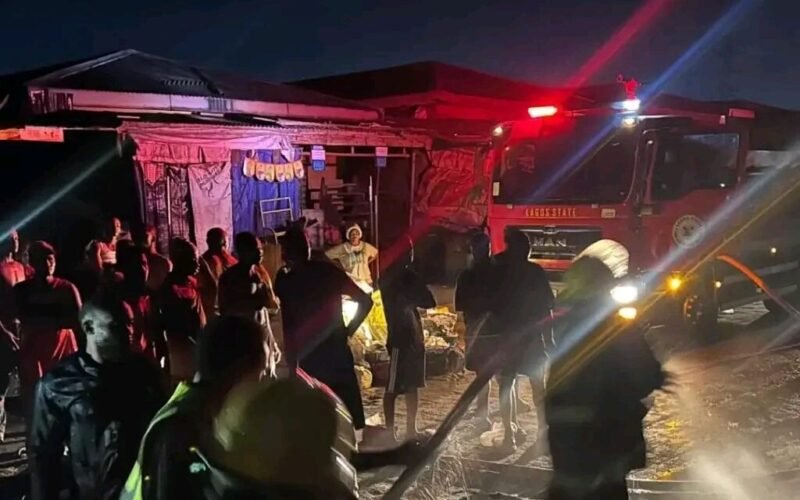 Fire Destroys 17 Shops At Sabo Market In Lagos