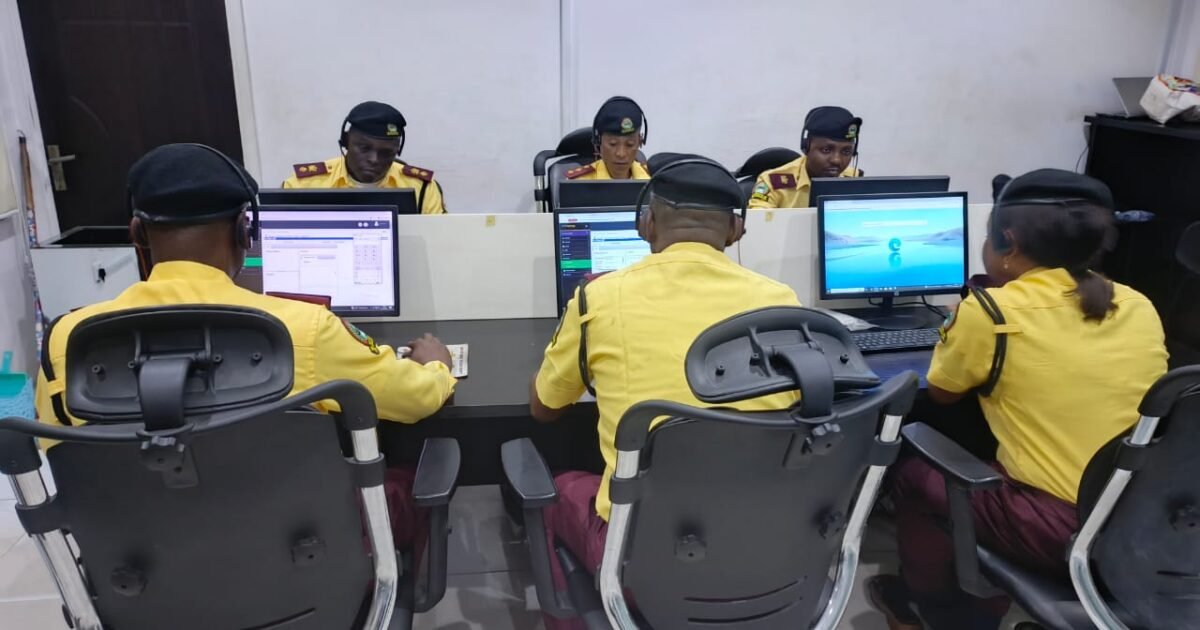 LASTMA officers at a control-room desk in Lagos. Photo: Vanguard.