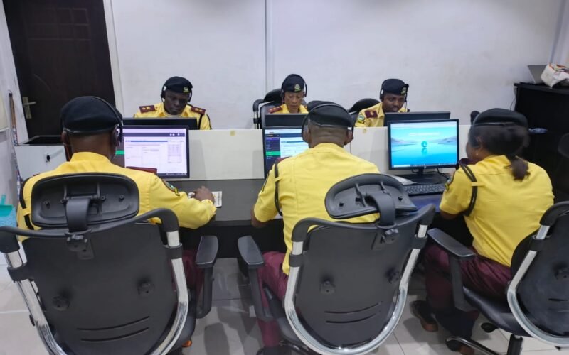 LASTMA officers at a control-room desk in Lagos. Photo: Vanguard.