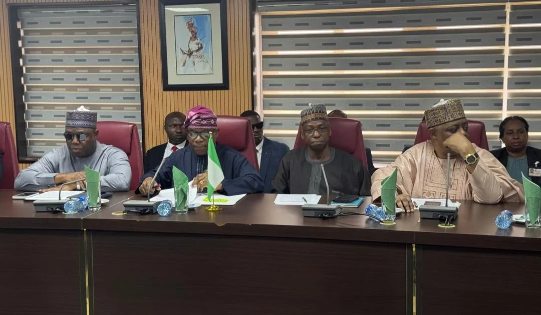 Nigerian foreign affairs officials meet the South African delegation in Abuja