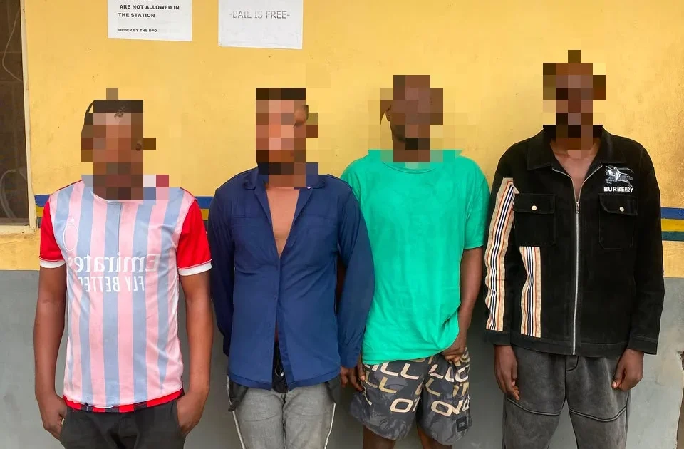 Some suspects arrested by Ogun Police Command during Operation KOSAYE activities