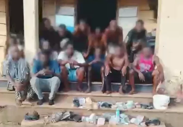 Abia police photo from the report on raids of suspected criminal hideouts