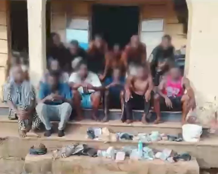 Abia police photo from the report on raids of suspected criminal hideouts