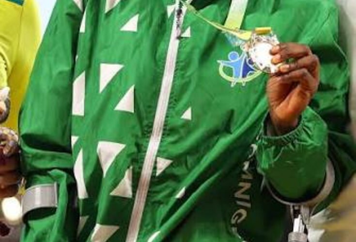 Goodness Nwachukwu in Team Nigeria colours with a medal