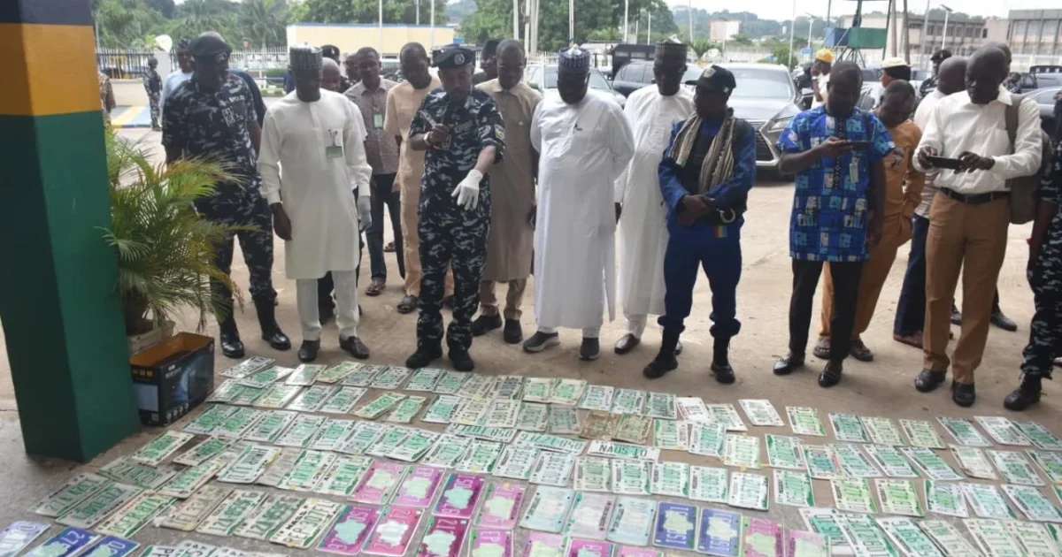 FCT police display recovered fake diplomatic and government number plates in Abuja