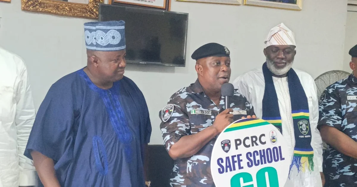 PCRC leadership and police spokesperson at Safe Schools Initiative visit