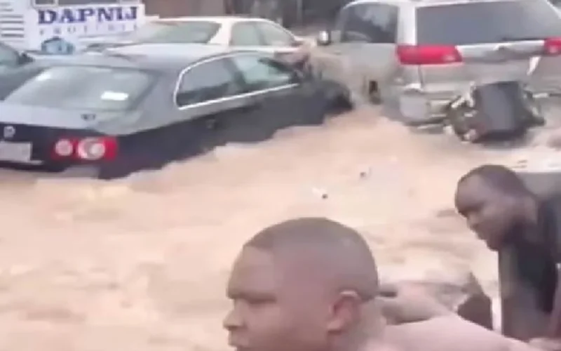 Flooded street used as an illustration for NIHSA flood-risk warning