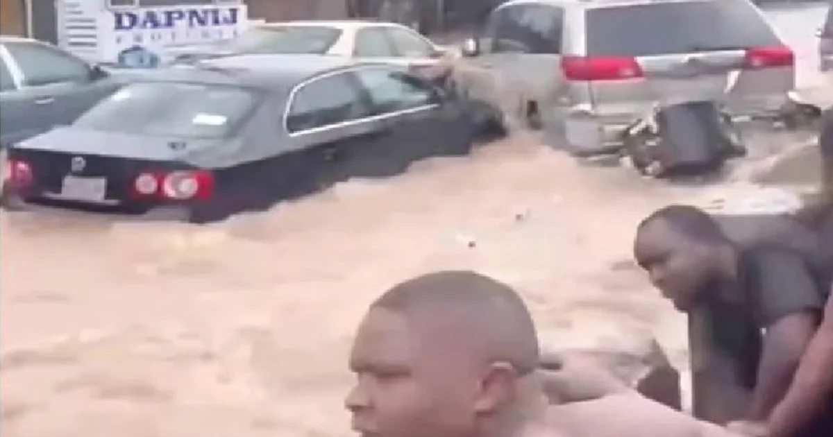 Flooded street used as an illustration for NIHSA flood-risk warning