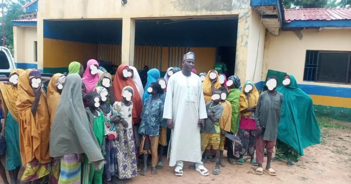 Rescued kidnap victims in Sokoto after a police and military operation