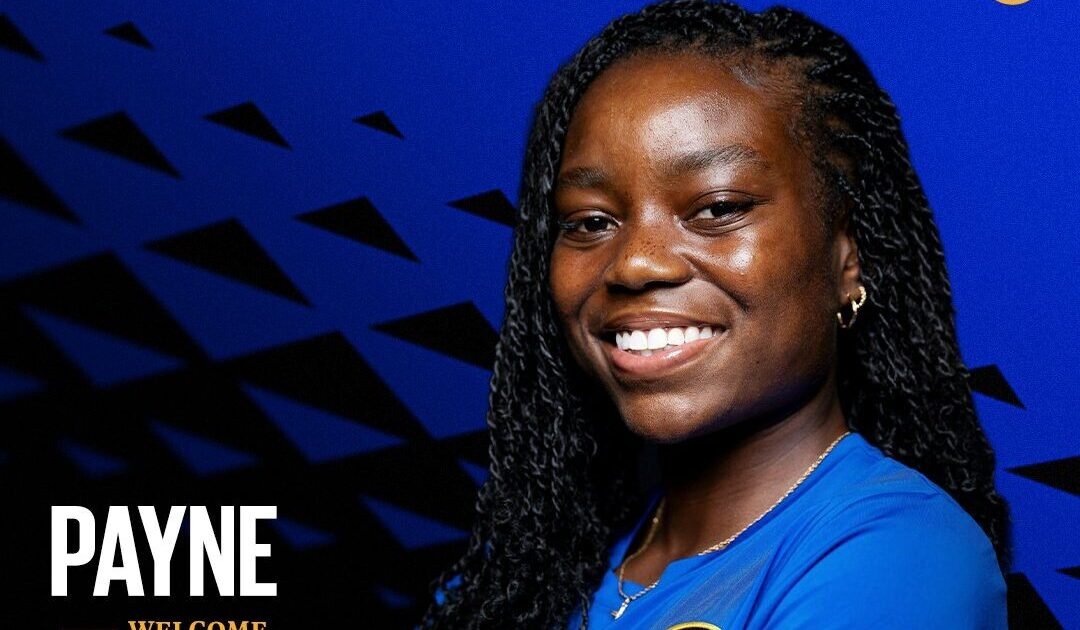 Toni Payne in Inter Milan colours after completing her move to the club
