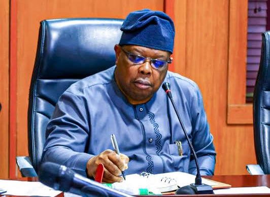 Power Minister Joseph Tegbe at an official meeting