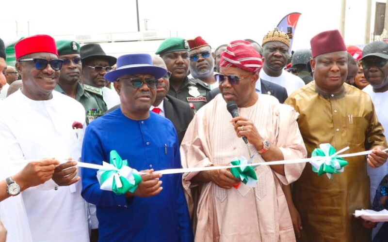 Officials commissioning a rehabilitated road project in Abuja